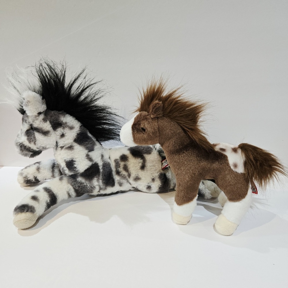 Douglas Starsky & Appaloosa Horses Plush  Stuffed Animal Pony Spotted Gray
